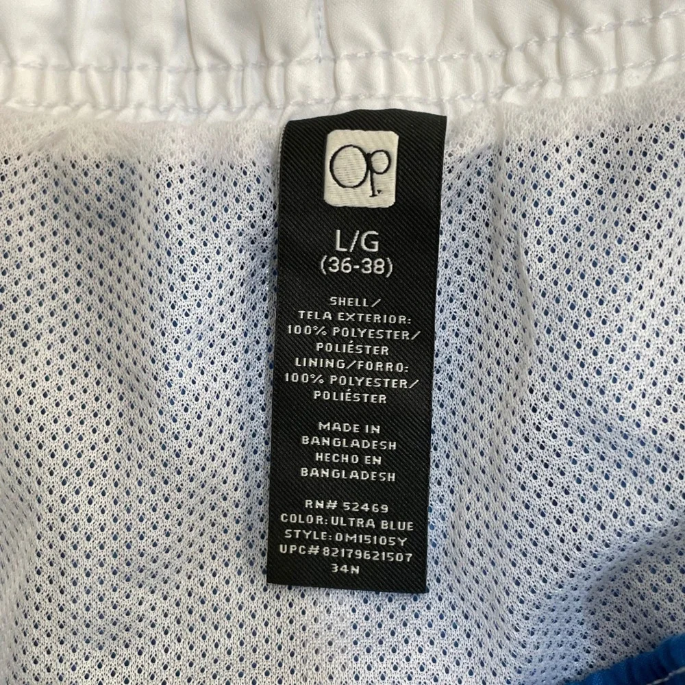 Ocean Pacific Mens Ultra Blue‎ Cargo Swim Trunks Board Shorts L 36-38 OM15105Y